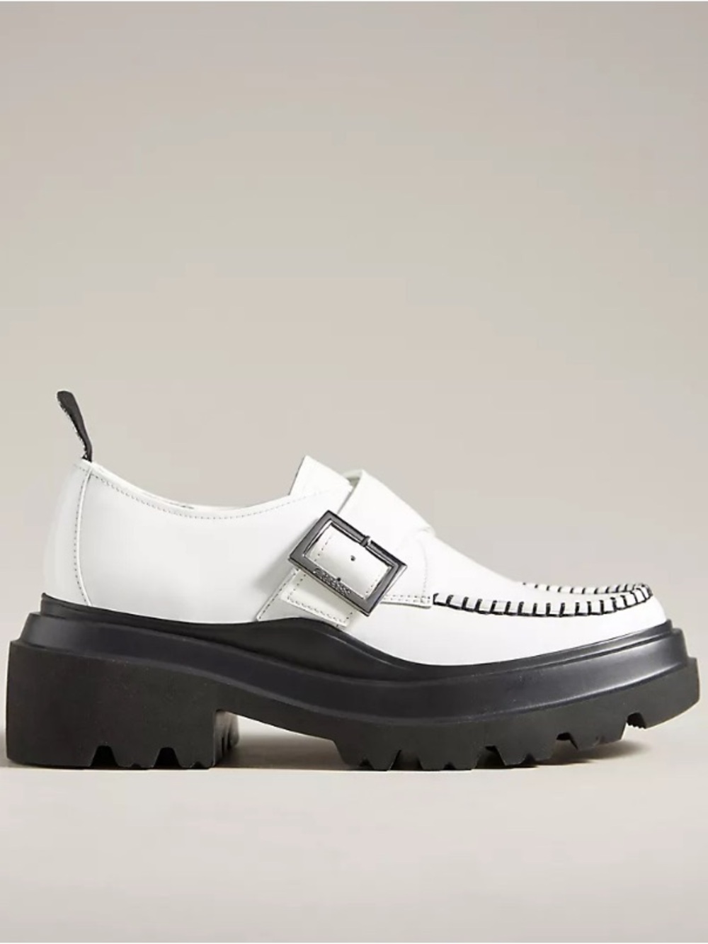 G H BASS Loafers NEW Ella Platform Derby Anthropologie White Leather 9.5